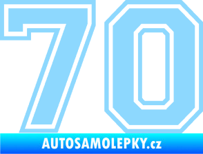 Samolepka Startovní číslo 70 typ 4 světle modrá