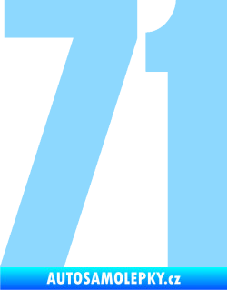 Samolepka Startovní číslo 71 typ 2  světle modrá