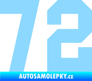 Samolepka Startovní číslo 72 světle modrá