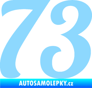 Samolepka Startovní číslo 73 typ 3   světle modrá