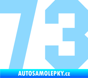 Samolepka Startovní číslo 73 světle modrá