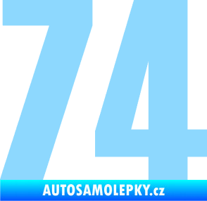 Samolepka Startovní číslo 74 typ 2     světle modrá