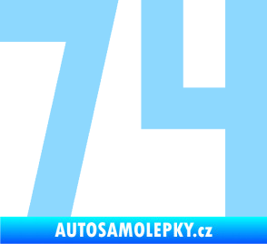Samolepka Startovní číslo 74 světle modrá