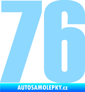 Samolepka Startovní číslo 76 typ 2       světle modrá
