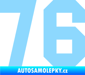 Samolepka Startovní číslo 76 světle modrá