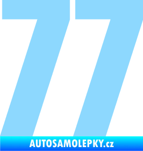 Samolepka Startovní číslo 77 typ 2        světle modrá