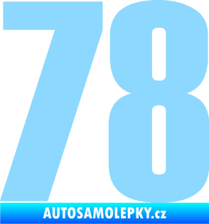 Samolepka Startovní číslo 78 typ 2         světle modrá