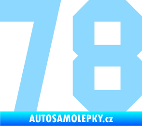 Samolepka Startovní číslo 78 světle modrá