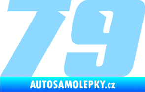 Samolepka Startovní číslo 79 typ 6 světle modrá
