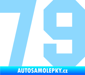 Samolepka Startovní číslo 79 světle modrá