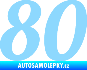 Samolepka Startovní číslo 80 typ 3   světle modrá