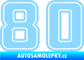 Samolepka Startovní číslo 80 typ 5 světle modrá