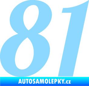 Samolepka Startovní číslo 81 typ 3   světle modrá