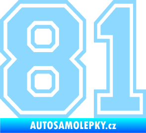 Samolepka Startovní číslo 81 typ 4 světle modrá