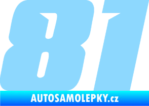 Samolepka Startovní číslo 81 typ 6 světle modrá