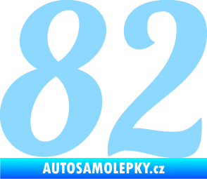 Samolepka Startovní číslo 82 typ 3   světle modrá