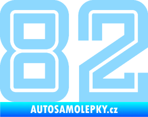 Samolepka Startovní číslo 82 typ 7 světle modrá