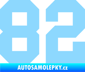Samolepka Startovní číslo 82 světle modrá