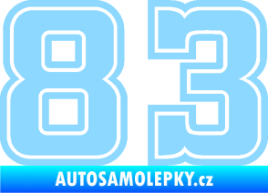 Samolepka Startovní číslo 83 typ 5 světle modrá