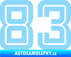Samolepka Startovní číslo 83 typ 7 světle modrá
