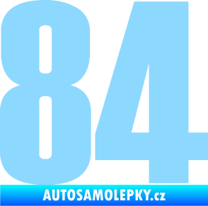 Samolepka Startovní číslo 84 typ 2    světle modrá