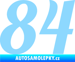 Samolepka Startovní číslo 84 typ 3  světle modrá