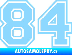 Samolepka Startovní číslo 84 typ 4 světle modrá