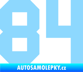 Samolepka Startovní číslo 84 světle modrá