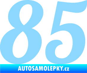 Samolepka Startovní číslo 85 typ 3   světle modrá