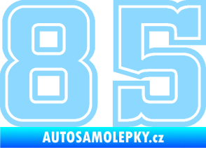 Samolepka Startovní číslo 85 typ 5 světle modrá