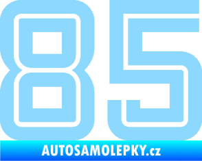 Samolepka Startovní číslo 85 typ 7 světle modrá