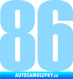 Samolepka Startovní číslo 86 typ 2      světle modrá