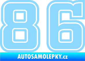 Samolepka Startovní číslo 86 typ 5 světle modrá