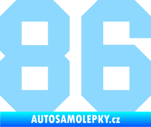 Samolepka Startovní číslo 86 světle modrá