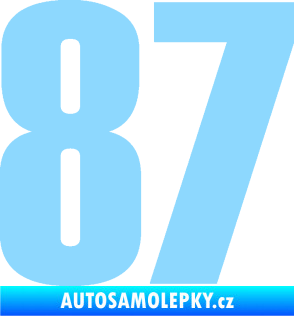 Samolepka Startovní číslo 87 typ 2       světle modrá