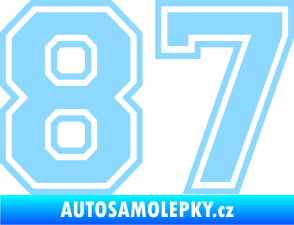 Samolepka Startovní číslo 87 typ 4 světle modrá