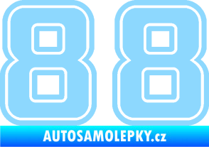 Samolepka Startovní číslo 88 typ 5 světle modrá