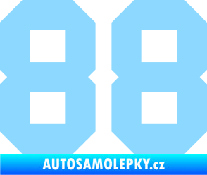 Samolepka Startovní číslo 88 světle modrá