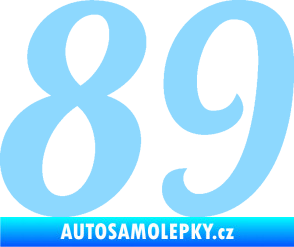 Samolepka Startovní číslo 89 typ 3  světle modrá