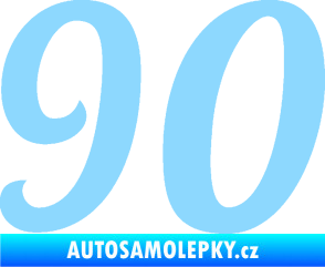 Samolepka Startovní číslo 90 typ 3   světle modrá