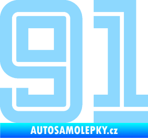 Samolepka Startovní číslo 91 typ 7 světle modrá