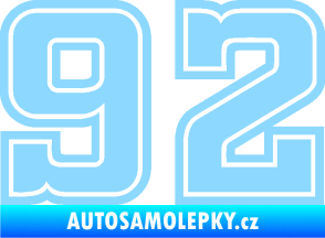 Samolepka Startovní číslo 92 typ 5 světle modrá
