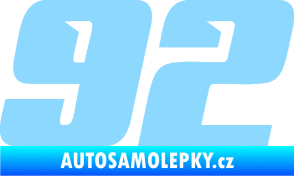 Samolepka Startovní číslo 92 typ 6 světle modrá