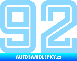 Samolepka Startovní číslo 92 typ 7 světle modrá