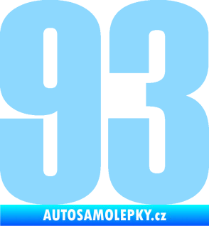 Samolepka Startovní číslo 93 typ 2   světle modrá