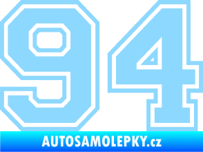 Samolepka Startovní číslo 94 typ 4 světle modrá
