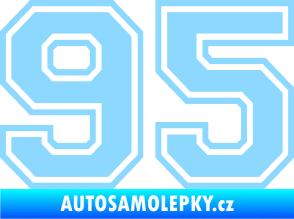 Samolepka Startovní číslo 95 typ 4 světle modrá