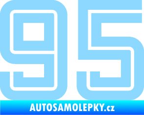 Samolepka Startovní číslo 95 typ 7 světle modrá