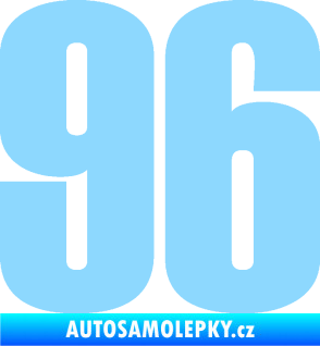 Samolepka Startovní číslo 96 typ 2     světle modrá