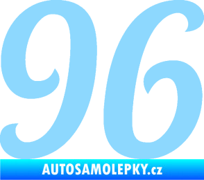 Samolepka Startovní číslo 96 typ 3    světle modrá